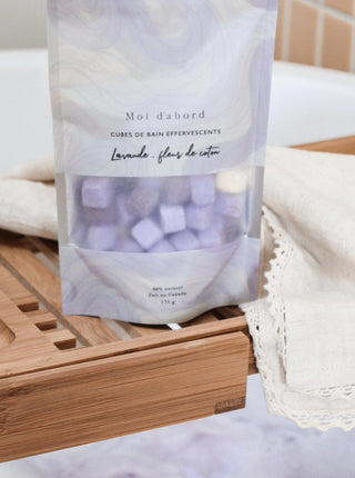MOI D'ABORD Cubes de Bain Effervescents - Lavande & Fleur de Coton