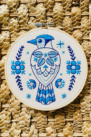 HOOK LINE & TINKER Kit de Broderie - Folk Blue Jay