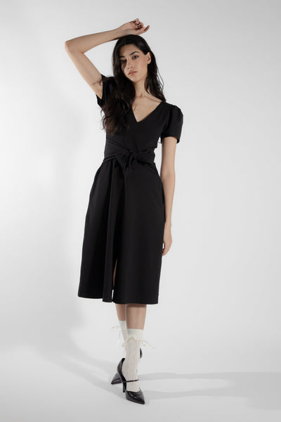 EVE LAVOIE - Robe longue réversible noire Naïade