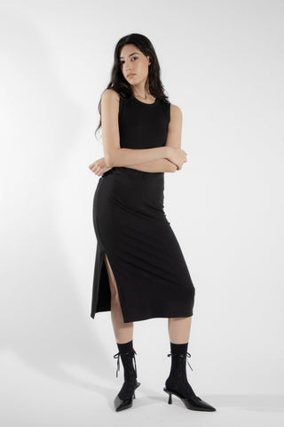 EVE LAVOIE - Robe/camisole longue noire Calla