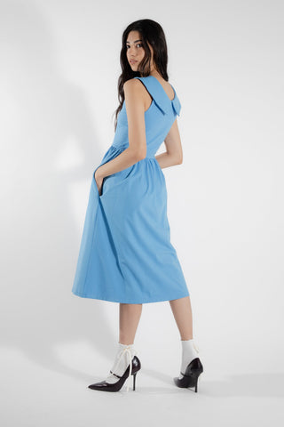 EVE LAVOIE - Robe soleil bleu azure Lobélie