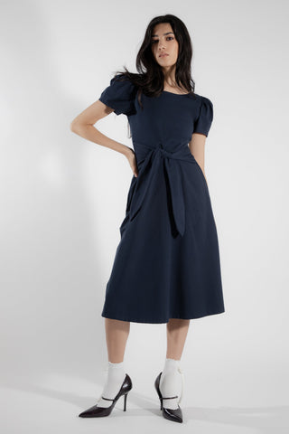 EVE LAVOIE - Robe longue réversible marine Naïade