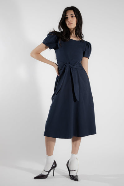 EVE LAVOIE - Robe longue réversible marine Naïade