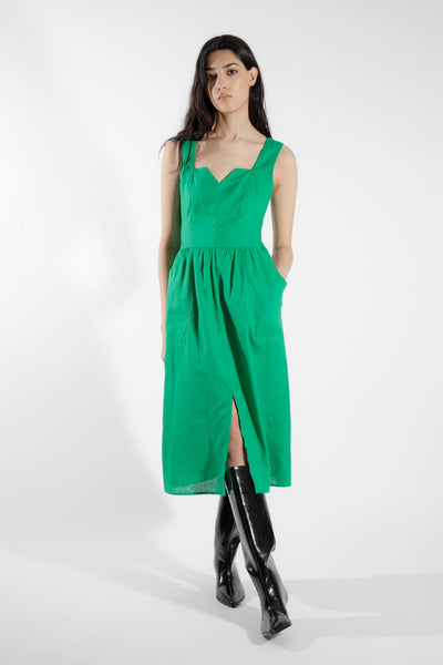 EVE LAVOIE - Robe bustier verte Cornifle