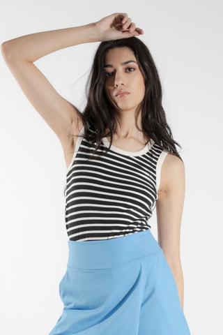 EVE LAVOIE - Camisole rayée et blanche Rubanier