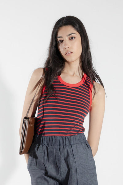 EVE LAVOIE - Camisole rayée et rouge Rubanier