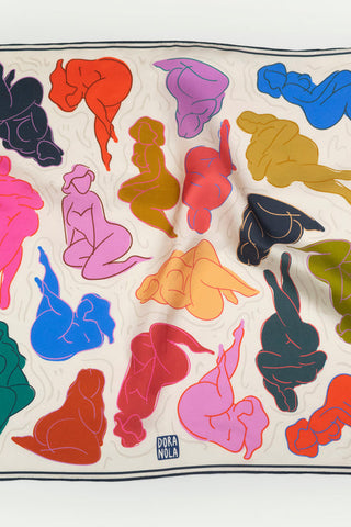 DORA NOLA Petit Foulard en Soie 50 - Art School