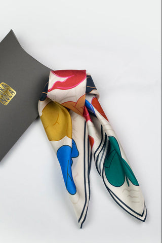 DORA NOLA Petit Foulard en Soie 50 - Art School