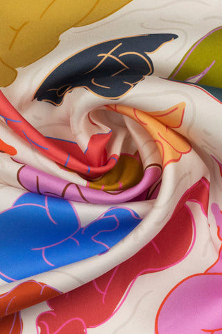 DORA NOLA Petit Foulard en Soie 50 - Art School