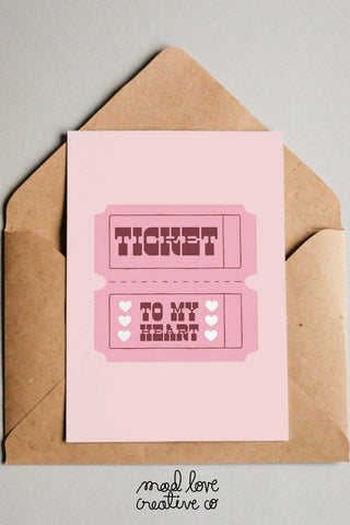 MAD LOVE CREATIVE Carte de Vœux Ticket To My Heart