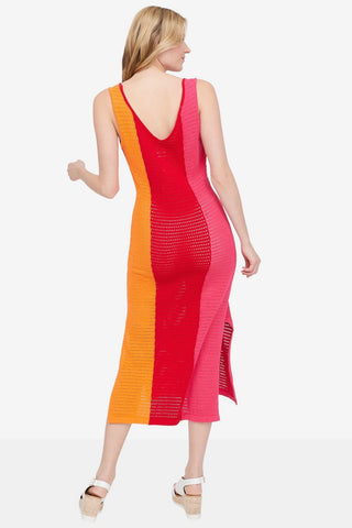 HILARY MACMILLAN Robe Crochet Tricolore