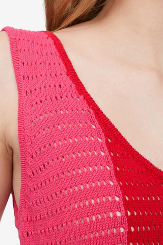 HILARY MACMILLAN Robe Crochet Tricolore