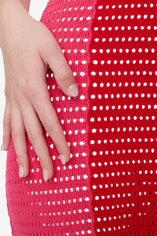 HILARY MACMILLAN Robe Crochet Tricolore