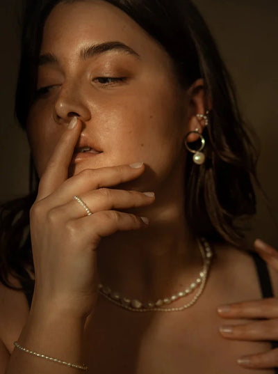 SARAH BIJOUX Bague Jonc Perles