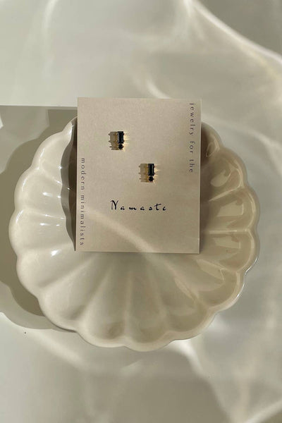 NAMASTE JEWELRY Ren Stud Earrings - Black Stone