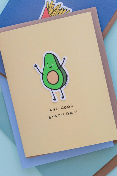 LITTLE MAY PAPERY Carte de Souhait Autocollant - Avo Good Birthday