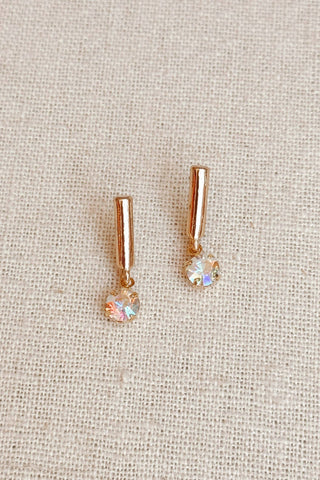 GRACIE ROSE Clous d'Oreilles Pendante Strass Swarovski