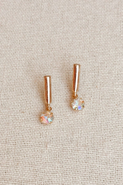GRACIE ROSE Clous d'Oreilles Pendante Strass Swarovski