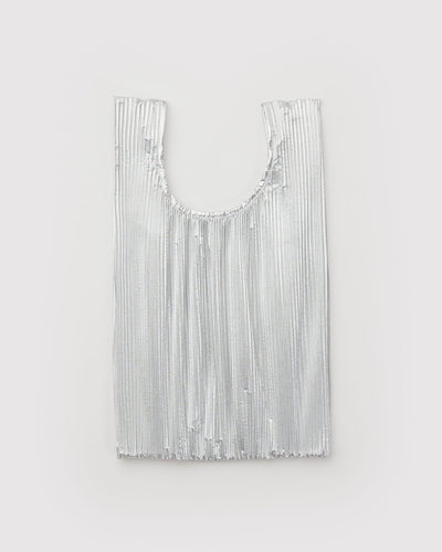 BAGGU Pleated Bag - Metallic Chrome