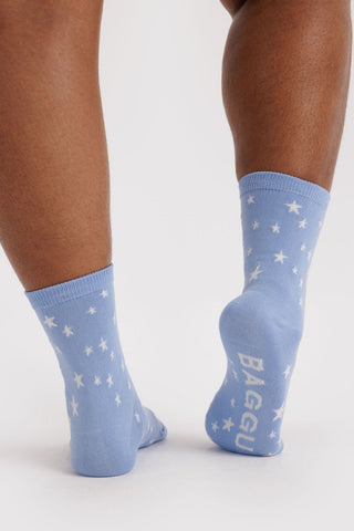 BAGGU Chaussettes Crew - Etoile Bleu