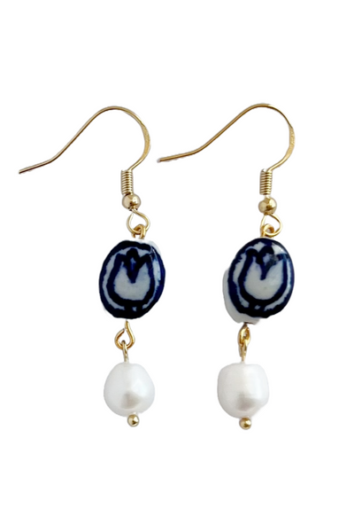 YELLOW DOTS Boucles d'Oreilles Tulipes Bleu
