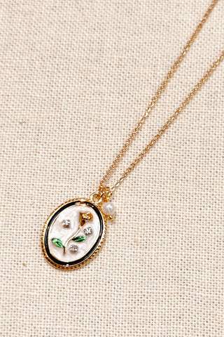 GRACIE ROSE Collier Médaillon Floral
