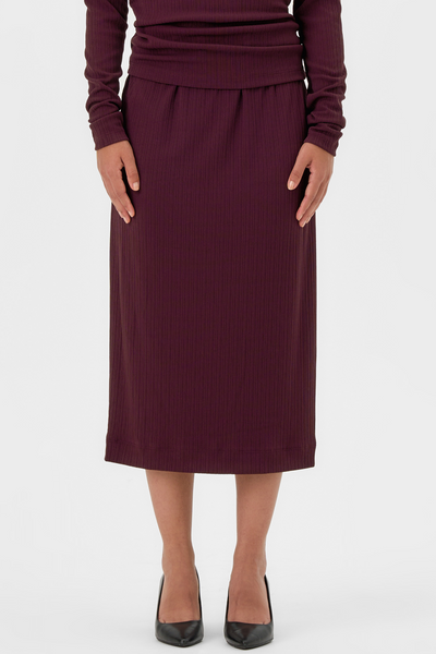 VALERIE C. Jupe Midi - Figue Mauve