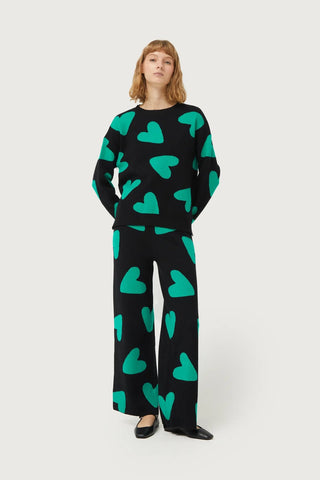 COMPANIA FANTASTICA Sweater - Green Hearts 