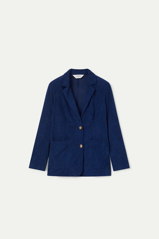 COMPANIA FANTASTICA Corduroy Blazer - Navy Blue 