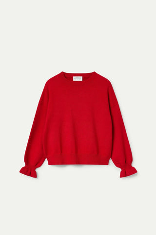 COMPANIA FANTASTICA Sweater with Ruffle on the Cuffs 