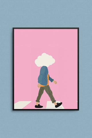 MAD LOVE CREATIVE Affiche La Tête dans les Nuages