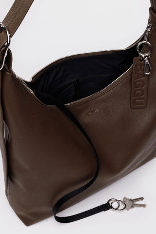 BAGGU Sac Shoulder Cuir Recyclé - Brun