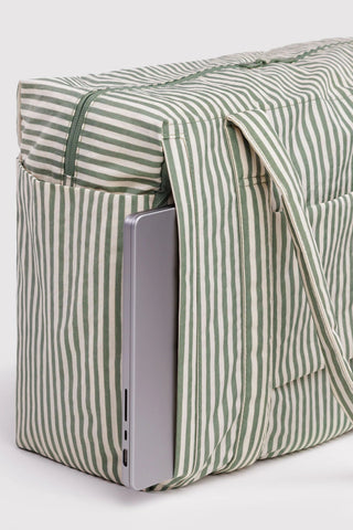 BAGGU Small Cloud Carry-On Bag - Sage Stripe