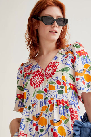 COMPANIA FANTASTICA Robe Midi - Lush Print