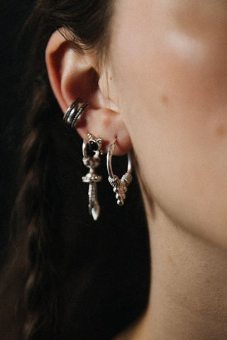 NOIR KALA Anneaux Beaded Mountain - Argent