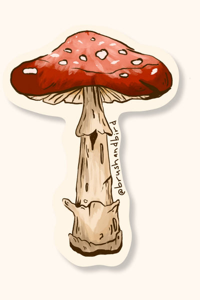 BRUSH &amp; BIRD Red Mushroom Sticker