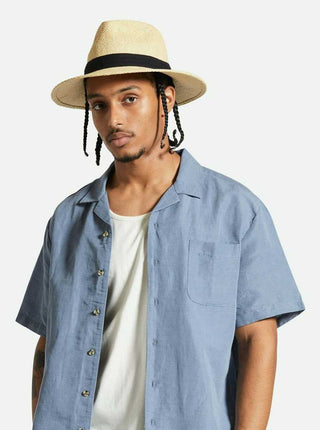 BRIXTON Chapeau Fedara en Paille - Naturel et Noir