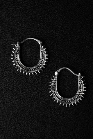 NOIR KALA Boucle d'Oreille Créole Afghan