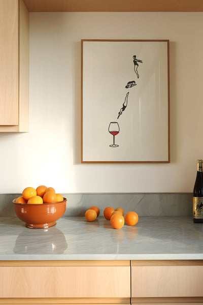 ARTBABY & CO. Affiche Plongée Vin Rouge