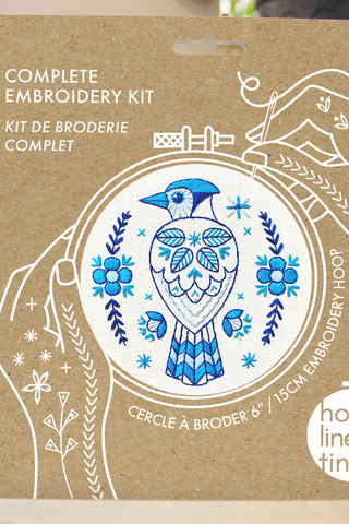 HOOK LINE & TINKER Kit de Broderie - Folk Blue Jay