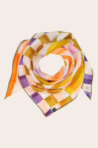 FRAAS Foulard Soie Carré Rayé - Oiseau de Paradis