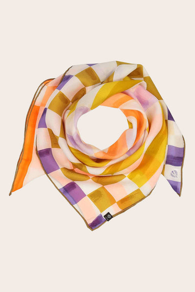 FRAAS Foulard Soie Carré Rayé - Oiseau de Paradis