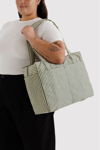 BAGGU Small Cloud Carry-On Bag - Sage Stripe