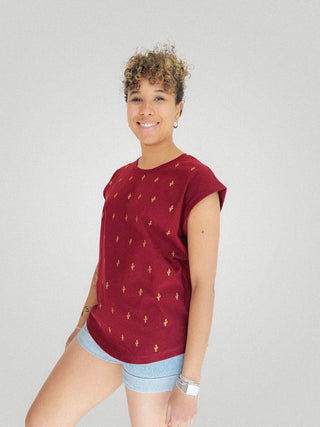 ANANAS BANANAS T-shirt Lisbonne - Cactus rouge