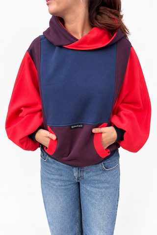 CAPAZCACU Hoodie Yiya - Mauve Bleu et Corail