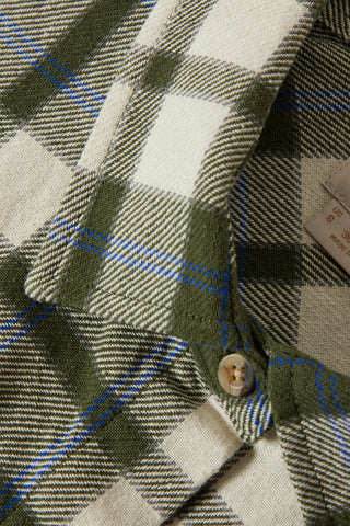 BRIXTON Chemise Bowery Vintage - Vert et Bleu