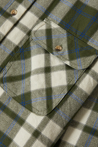 BRIXTON Chemise Bowery Vintage - Vert et Bleu