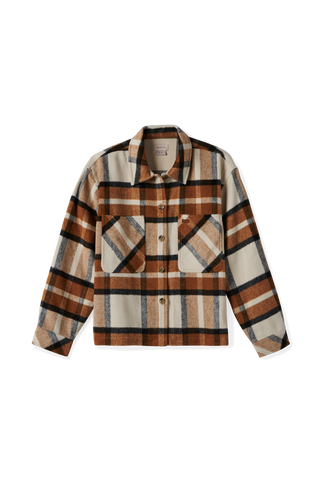 BRIXTON Bowery Brushed Flannel Shirt - Copper