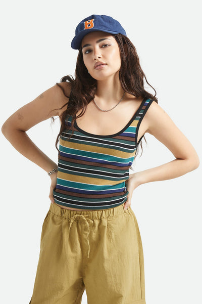 BRIXTON Ringer Tank Top - Retro Stripe