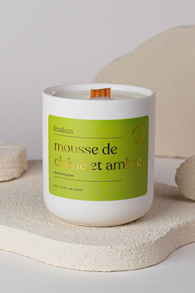 FEU&CO Bougie Mousse de Chêne et Ambre